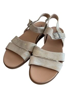 Dr. Scholl’s Women’s Timeless Fun Tan & Brown Strappy Canvas Sandals Sz 10 GUC
